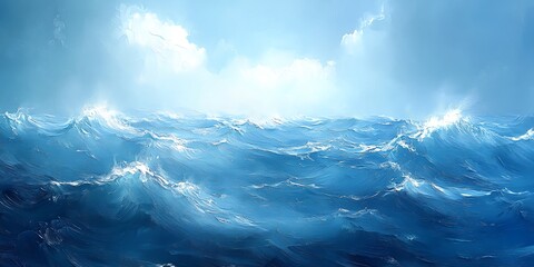 Fototapeta premium Ocean Waves Sky Cloudscape