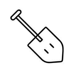shovel line art icon vector illustration