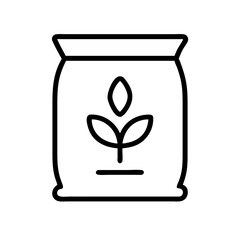 fertilizer bag line art icon vector illustration