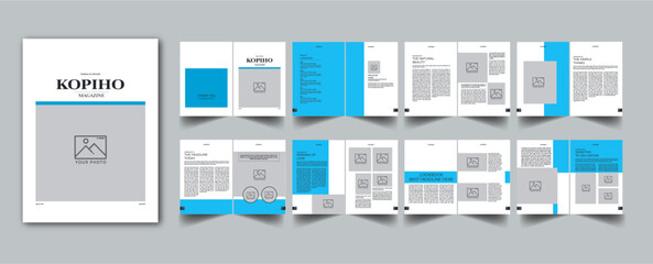 Magazine Template layout cover page with 16 page design concept Accents	

