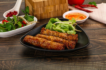 Fried Vietnamese spring roll with special sauce