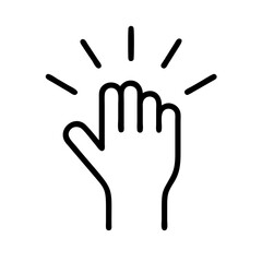 hand line art icon vector illustration