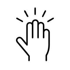 raised hand line art icon vector illustration