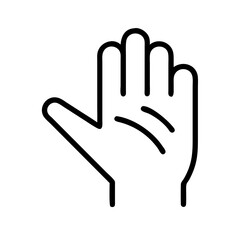 open hand line art icon vector illustration