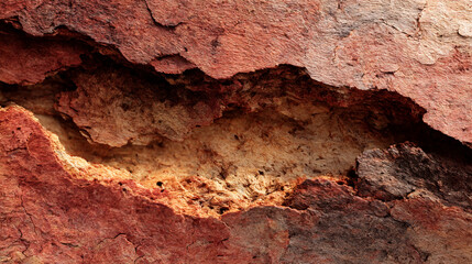 Obraz premium Close up of eroded rock formation texture background for geology and earth science study material use