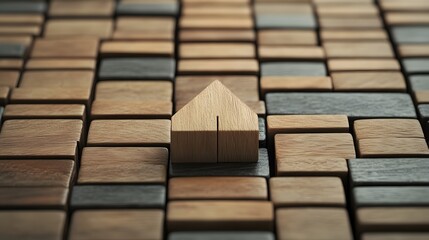Wooden Blocks and Arrows Symbolizing Business Growth and Strategic Success
