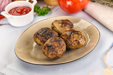 Baked potato barbecue with skin