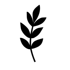Simple leaf design element silhouette