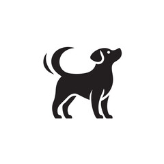 Dog Wagging Tail Stylized Silhouette