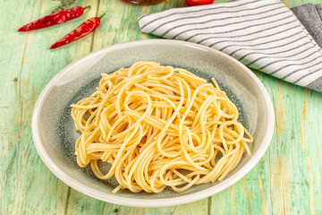 Italian pasta spaghetti with oil