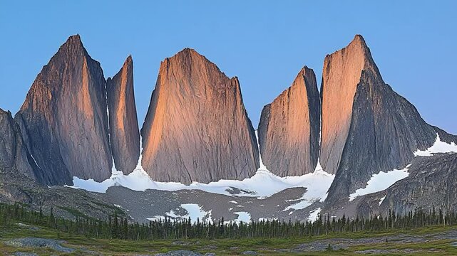 Majestic Baffin Island Mountains at Dawn: A Breathtaking Panorama