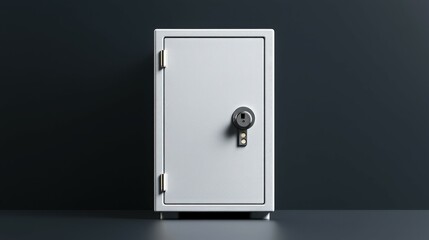 Stunning Photographic Image of a Secure Gray Safe on Dark Background