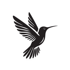Hummingbird in Flight Minimal Shape