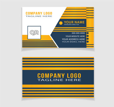 Double-sided creative business card template. Portrait and landscape orientation. Horizontal and vertical layout. Vector illustration.