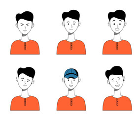 Boy’s Emotions Set in Orange Shirt