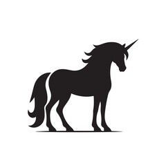 Unicorn standing proud silhouette minimal design
