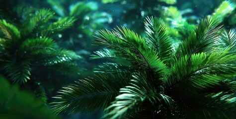 Lush green tropical foliage