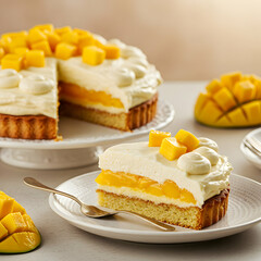 Delicious Mango Cake Recipe Creamy Dessert Images