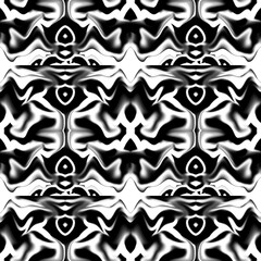 Black and White Abstract Seamless Pattern | Modern Optical Art Background