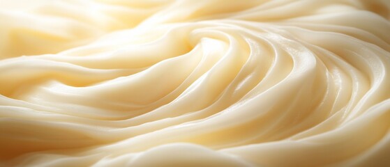Obraz premium Creamy swirls of light beige surface, glossy and luminous. Perfect texture concept