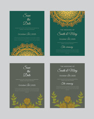 Wedding invitation card lovely couple celebration design
