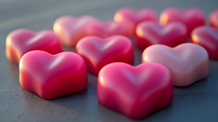 Fototapeta premium Vibrant Heart-Shaped Decor Accents for Valentine's Day Celebration