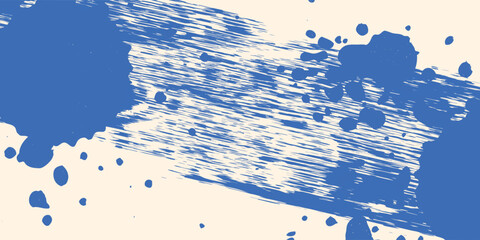 Grainy modern blue spiral brush stroke with spray texture. Hand drawn distress damaged abstract simple