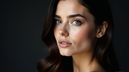 Obraz premium Elegant Portrait Of Beautiful Brunette Woman