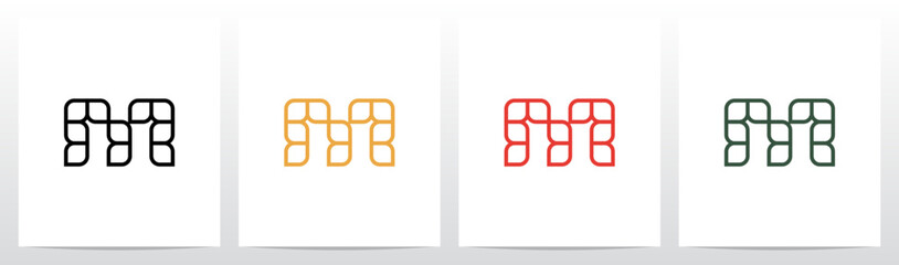 Wheat Grain Petal Leaf Stem Letter Initial Logo Design M