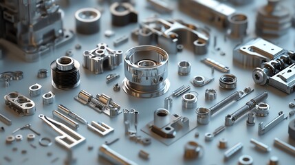 An augmented reality maintenance guide superimposed on intricate machine parts for enhanced troubleshooting and repair.