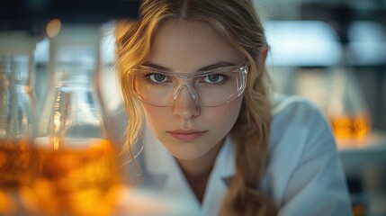 Focused scientist in lab