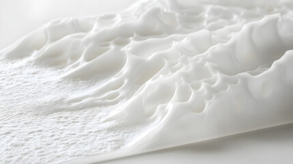 Obraz premium Dynamic white wave patterns artistic studio 3d textures minimalist environment close-up view visual concept