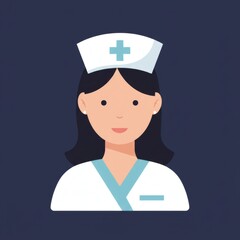Simple Minimalist Nurse Vector Art Clipart – Healthcare Professional Flat Design Illustration