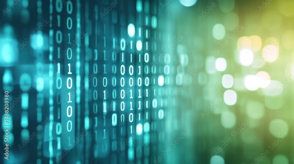 Poster binary code abstract background