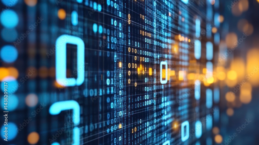 Poster binary code background