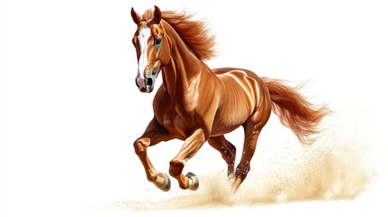 Obraz premium Running Chestnut Horse with White Markings