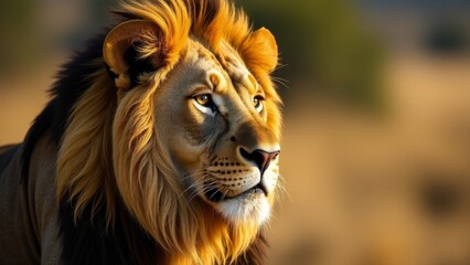 Fototapeta premium Lion Portrait - Majestic African Predator