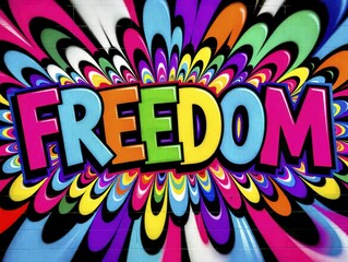 
Colorful Graffiti Art Depicting the Word "Freedom"

