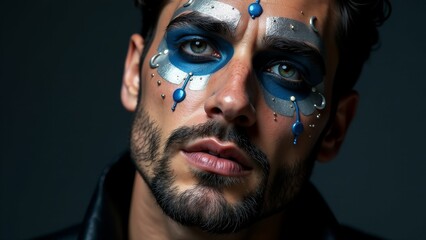Man With Fantasy Futuristic Make-Up Portrait