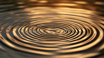 Fototapeta premium This image captures a mesmerizing close-up view of rippling water under the golden sunlight, creating a warm and serene atmosphere. The intricate patterns of the waves evoke a sense of tranquility and