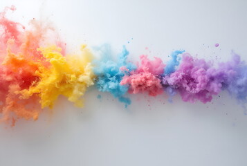 Abstract colorful smoke on a white background