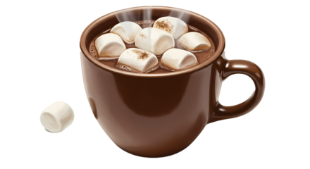 Warm up with a comforting mug of hot chocolate topped with fluffy marshmallows, perfect for chilly days and cozy evenings at home. 