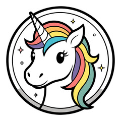 Unicorn head vector