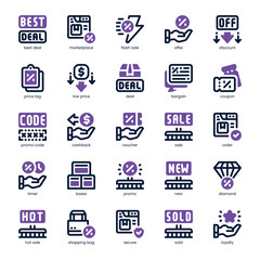 Best Deal Icon pack for your website, mobile, presentation, and logo design. Best Deal Icon dual tone design. Vector graphics illustration and editable stroke.