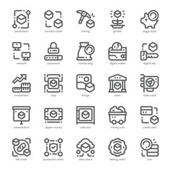 Blockchain Service Icon pack for your website, mobile, presentation, and logo design. Blockchain Service Icon outline design. Vector graphics illustration and editable stroke.