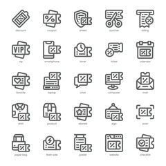 Coupon Icon pack for your website, mobile, presentation, and logo design. Coupon Icon outline design. Vector graphics illustration and editable stroke.