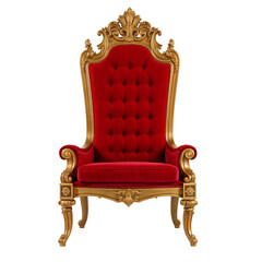 Antique armchair isolated on transparent background PNG for vintage furniture design