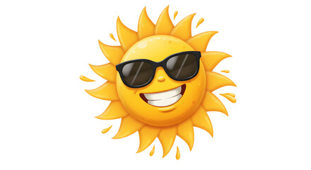 A radiant sun character wearing stylish sunglasses and smiling brightly, perfect for summer vibes and positive energy. #sunshine #cartoon