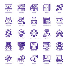 Programming Tool Icon pack for your website, mobile, presentation, and logo design. Programming Tool Icon line basic color design. Vector graphics illustration and editable stroke.