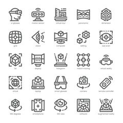 Virtual Reality Icon pack for your website, mobile, presentation, and logo design. Virtual Reality Icon outline design. Vector graphics illustration and editable stroke.